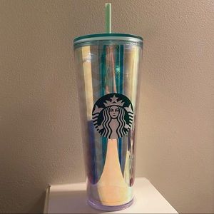 Starbucks Venti Cold Cup - Aqua/Gold Scales